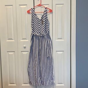Blue stripe jumpsuit